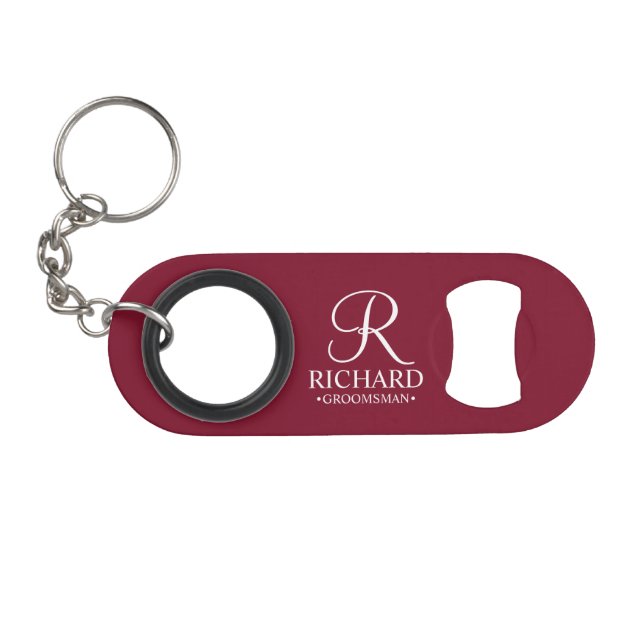 Classic Personalized Groomsman Monogram and Name (Front (Horizontal))