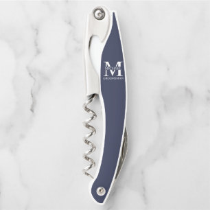 Classic Personalized Groomsman Monogram and Name Corkscrew
