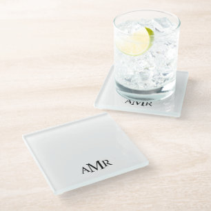 Classic Personalized Monogram Glass Coaster