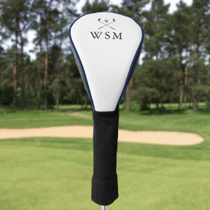 Classic Personalized Navy Blue Monogram Golf Clubs Golf Head Cover