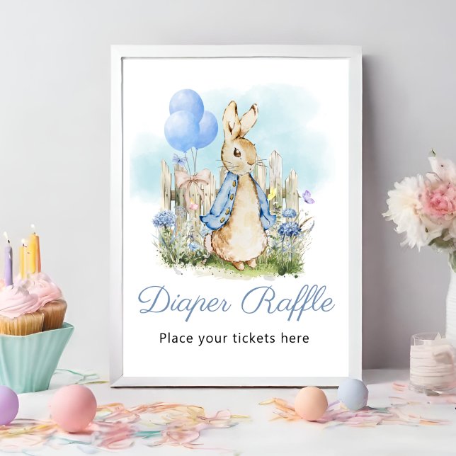 Classic Peter Rabbit Baby Shower Diaper Raffle Poster (Creator Uploaded)