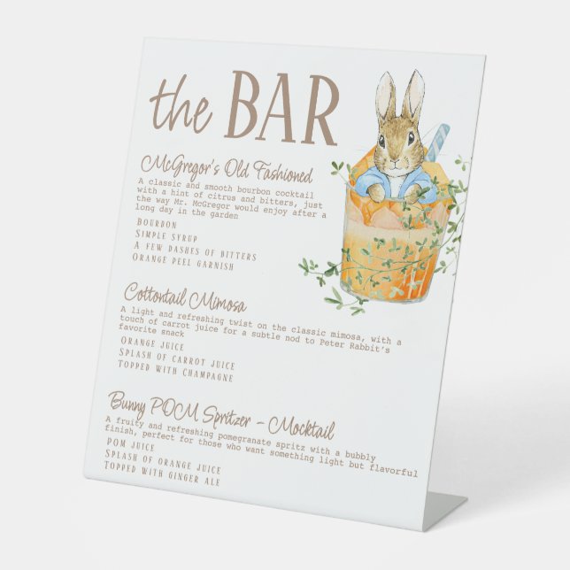 Classic Peter the Rabbit Baby Bar Drinks Sign (Front)