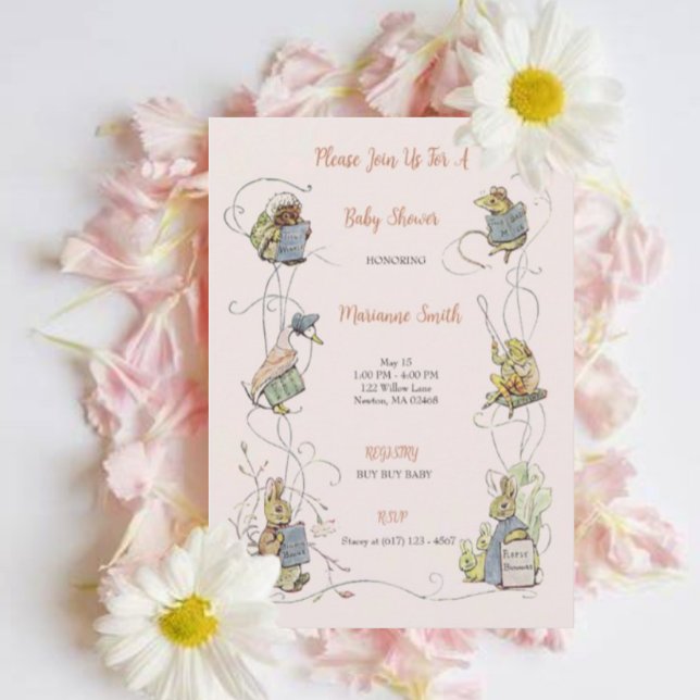 Classic Peter the Rabbit Baby Girl Baby Shower   Invitation (Creator Uploaded)