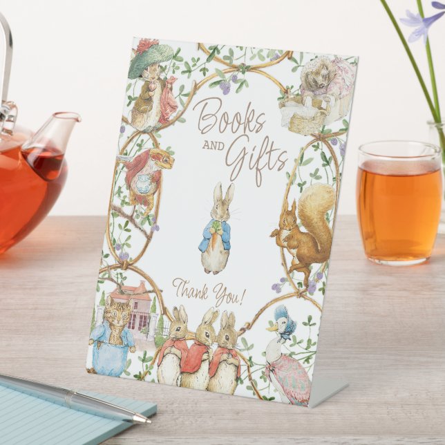 Classic Peter the Rabbit Baby Shower Books Gifts  Pedestal Sign (In SItu)