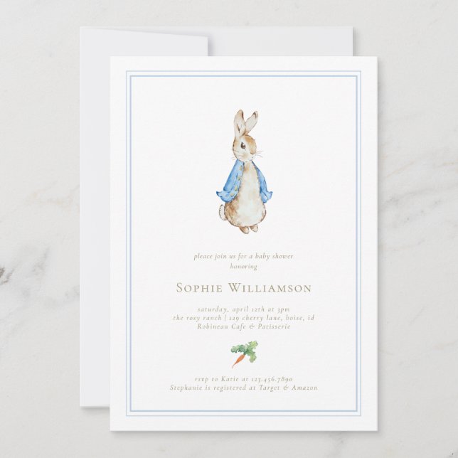 Classic Peter the Rabbit Baby Shower Invitation (Front)