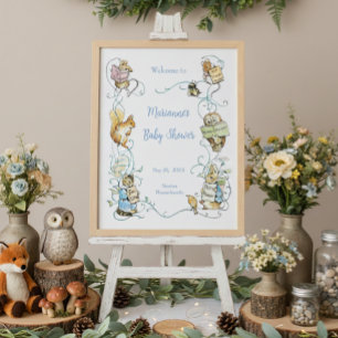 Classic Peter the Rabbit Baby Shower Large Welcome Poster