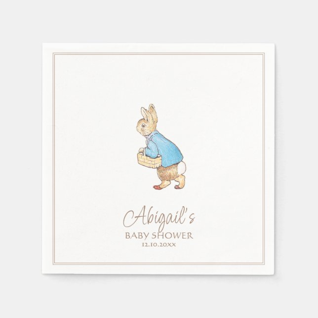 Classic Peter the Rabbit Baby Shower Napkin (Front)