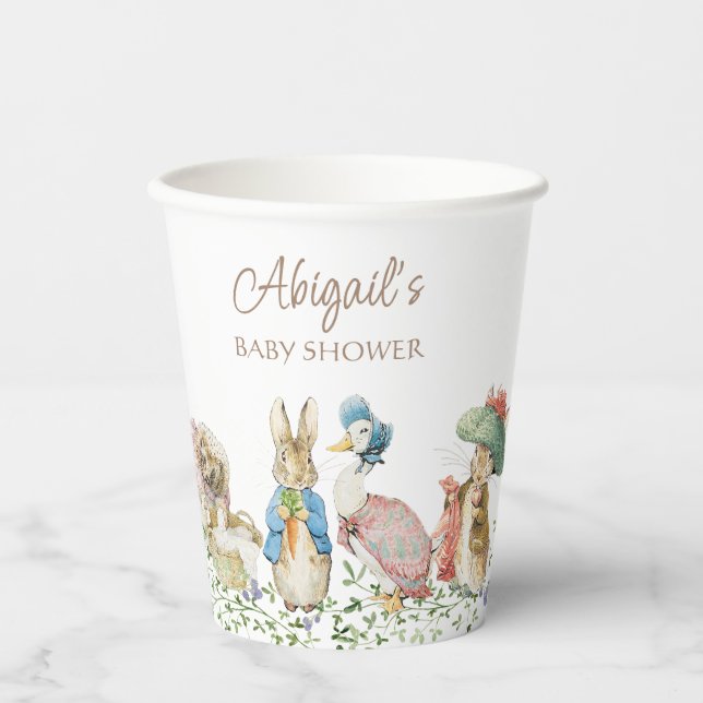 Classic Peter the Rabbit Baby Shower Paper Cups (Front)