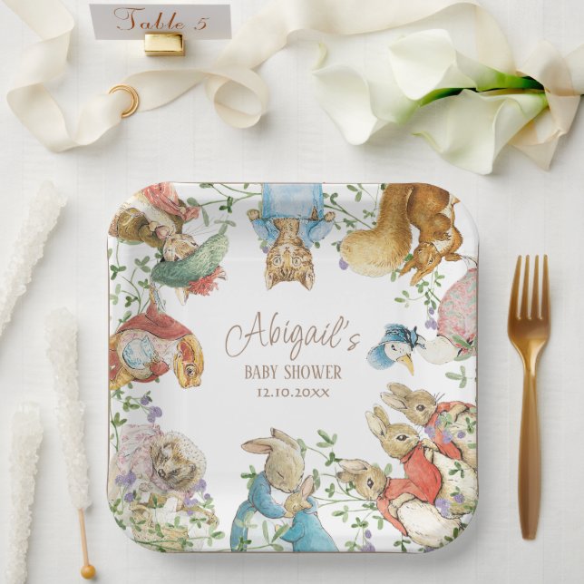 Classic Peter the Rabbit Baby Shower Paper Plate (Wedding)