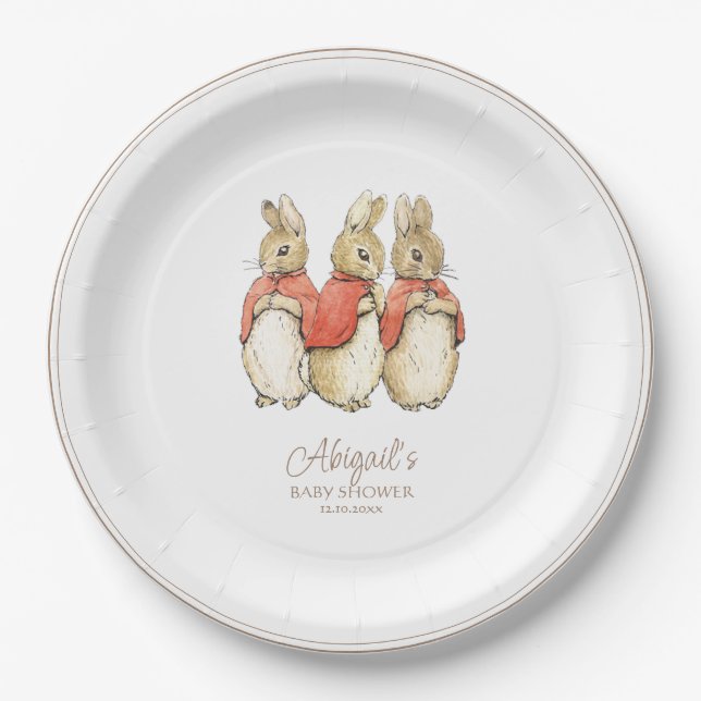 Classic Peter the Rabbit Baby Shower Paper Plate (Front)