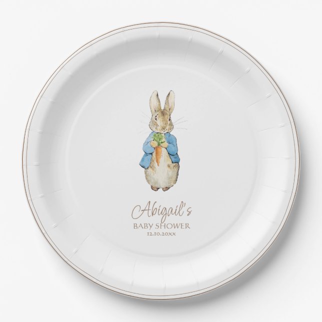 Classic Peter the Rabbit Baby Shower Paper Plate (Front)