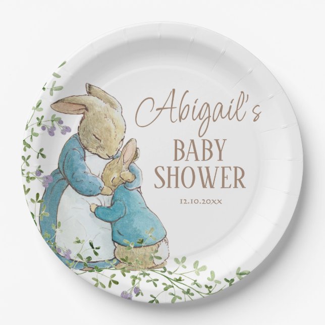 Classic Peter the Rabbit Baby Shower Paper Plate (Front)