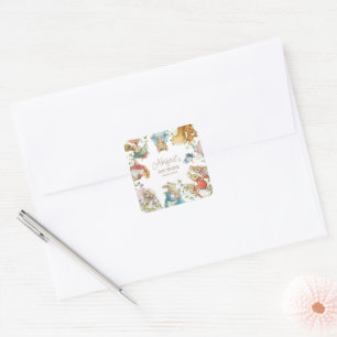 Classic Peter the Rabbit Baby Shower Square Sticker