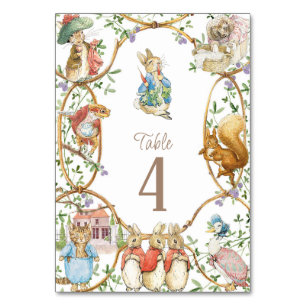 Classic Peter the Rabbit Baby Shower Table Number