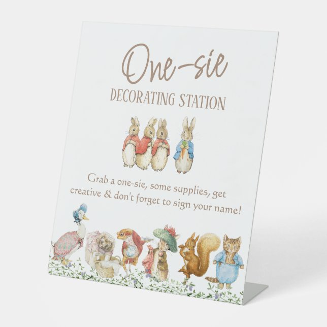 Classic Peter the Rabbit Baby Suit Decorating Pedestal Sign (Front)