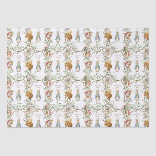 Classic Peter the Rabbit Birthday Tissue Paper (Front)