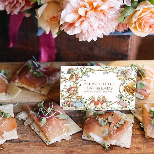 Classic Peter the Rabbit Buffet Food Name Card (Creator Uploaded)