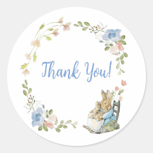 Classic Peter the Rabbit Twin Baby Shower  Classic Round Sticker