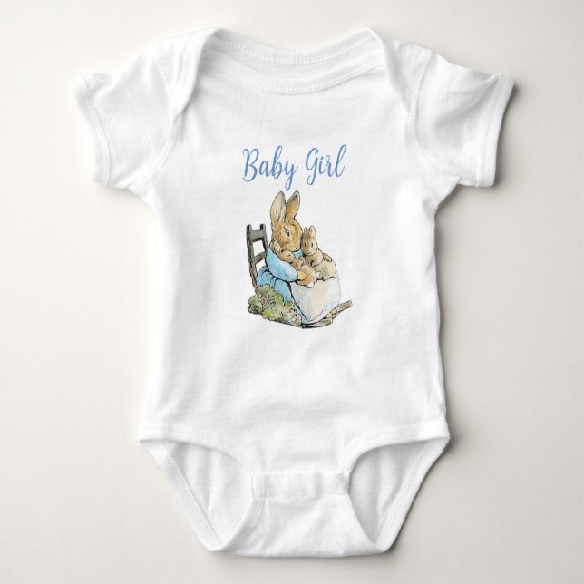 Classic Peter the Rabbit Twins Personalised Name Baby Bodysuit (Front)