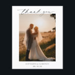 Classic Photo Budget Wedding Thank You Card<br><div class="desc">Classic style budget wedding thank you card with a simple and minimal black and white design with a combination of traditional serif fonts and an elegant script along with your date in a large format for a modern touch along with your favourite photo. The back has your personalised message and...</div>