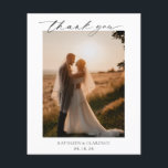 Classic Photo Budget Wedding Thank You Card<br><div class="desc">Classic style budget wedding thank you card with a simple and minimal black and white design with a combination of traditional serif fonts and an elegant script along with your date in a large format for a modern touch along with your favourite photo. The back has your personalised message and...</div>