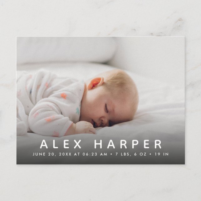 Classic photo collage Birth Announcement Postcard (Front)