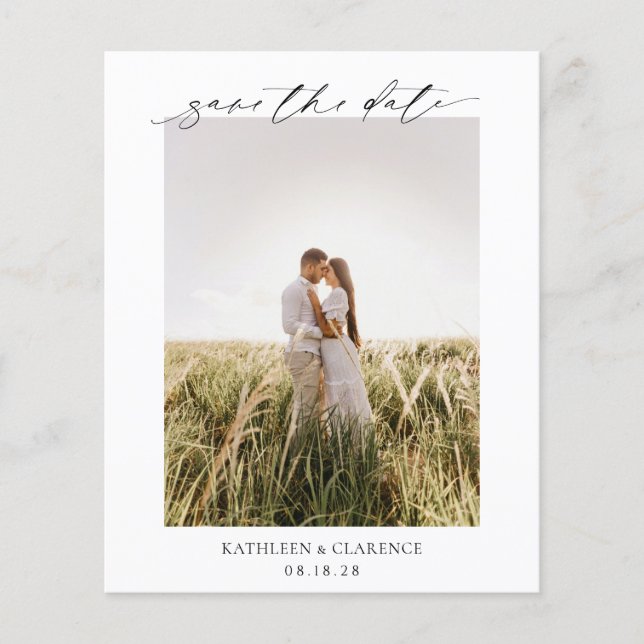 Classic Photo Elegant Budget Wedding Save the Date (Front)