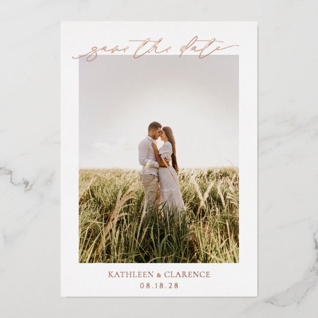 Classic Photo Elegant Wedding Save the Date (Front)