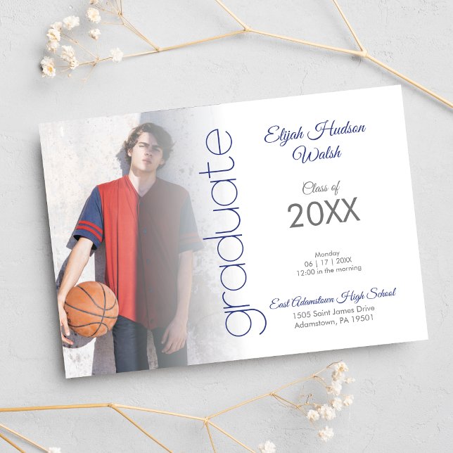 Classic Photo Graduate Graduation Invitation (Creator Uploaded)