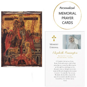 Classic Photo Orthodox Funeral Prayer Card        