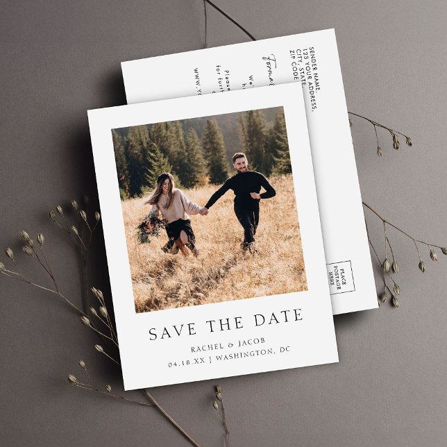 Classic Photo Save the Date Announcement Postcard (Creator Uploaded)