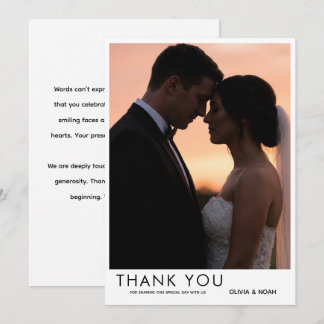 Classic Photo Wedding Thank You Card