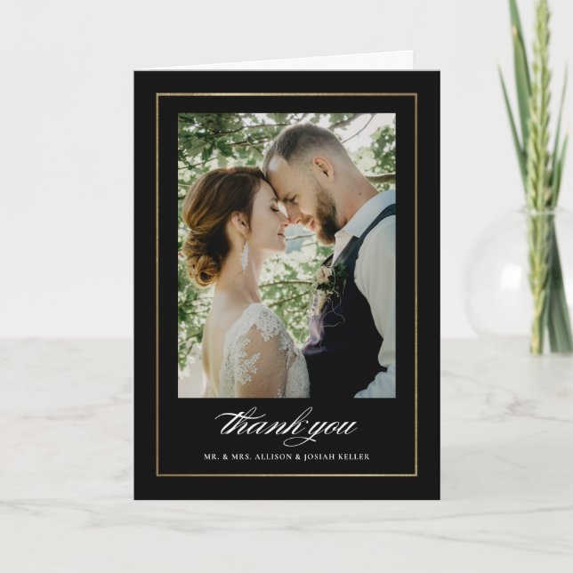 Classic Photo Wedding  Thank You Card (Front)