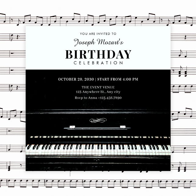 classic piano birthday invitation (Creator Uploaded)