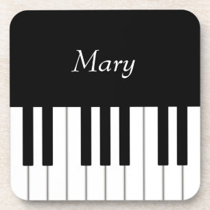 Classic Piano Keyboard Personalised Music Coaster