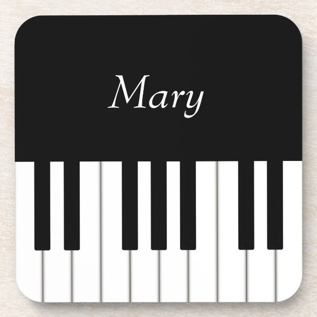 Classic Piano Keyboard Personalised Music Coaster (Front)