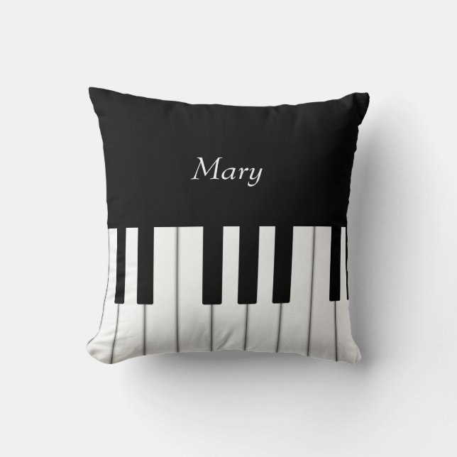 Classic Piano Keyboard Personalised Music Cushion (Front)