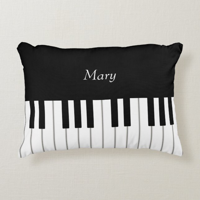 Classic Piano Keyboard Personalised Music Decorative Cushion (Front)