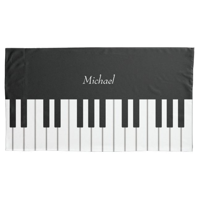 Classic Piano Keyboard Personalised Music Pillowcase (Front)