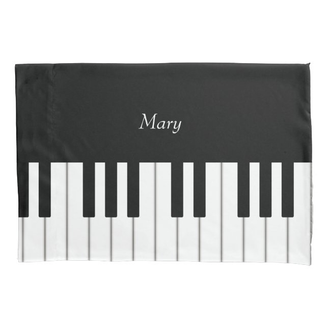 Classic Piano Keyboard Personalised Music Pillowcase (Front)
