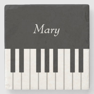 Classic Piano Keyboard Personalised Music Stone Coaster