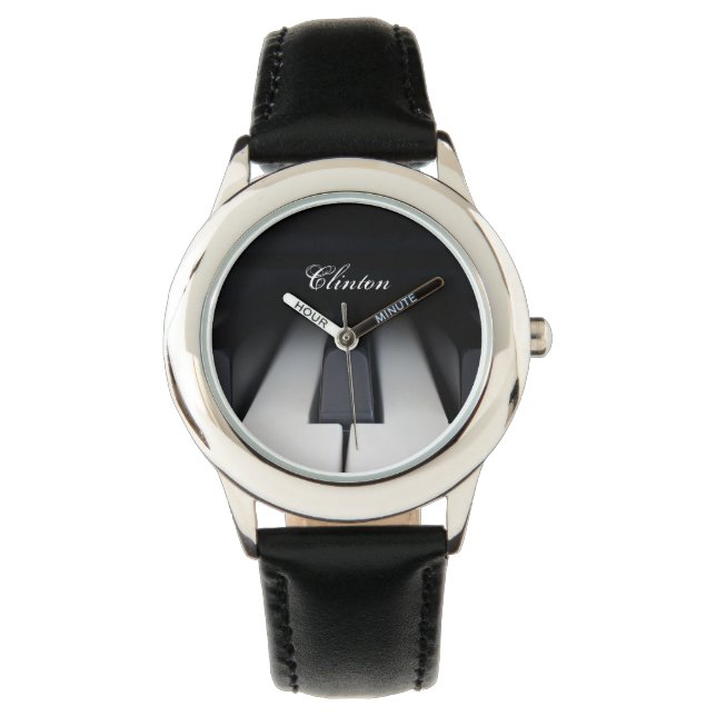 Classic Piano Keys Personalised Name Watch (Front)