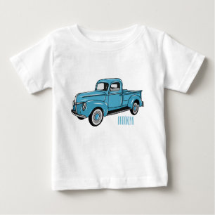 Classic pick up truck cartoon illustration baby T-Shirt