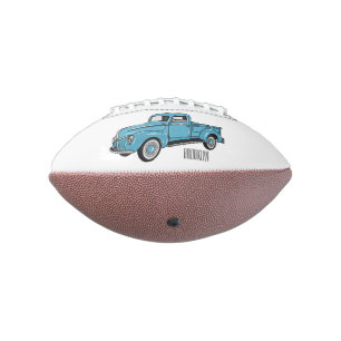Classic pick up truck cartoon illustration football