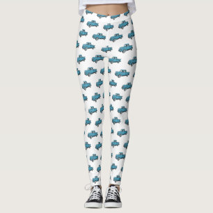 Classic pick up truck cartoon illustration leggings
