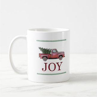 Classic pickup truck Christmas tree design. Coffee Mug