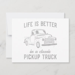 Classic Pickup Truck Guy Vintage Holiday Card