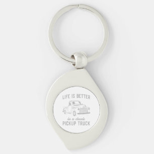 Classic Pickup Truck Guy Vintage Key Ring