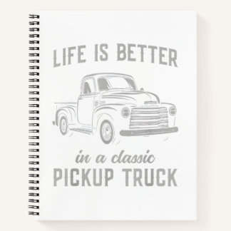 Classic Pickup Truck Guy Vintage Notebook