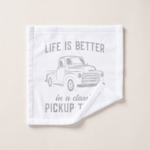 Classic Pickup Truck Guy Vintage Wash Cloth